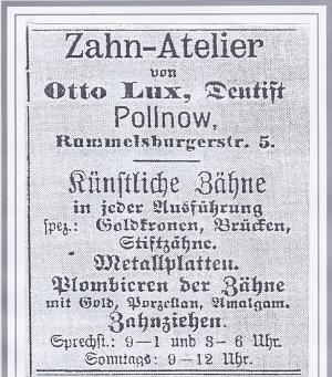 Annonce meines Großvaters in der Schlawer Zeitung 1914